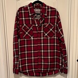 *RARE* Limited-edition DIXXON “THE CELLAR” Men's Red and Black Plaid Shirt